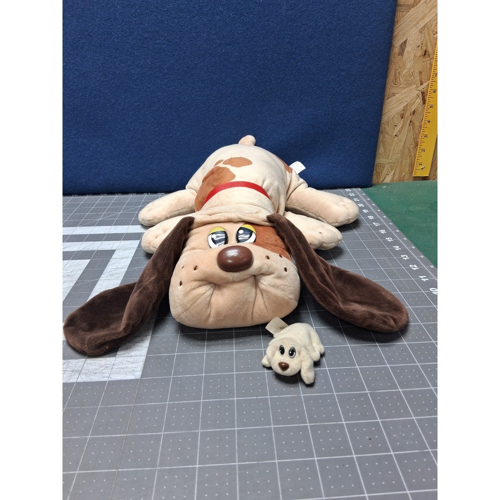 Pound Puppies Plush Dog Tan Brown Spotted Floppy Ears with Mini Puppy